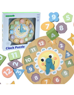 TOOKY TOY Laikrodis Medinis mokomasis žaislas Mokymasis formuoja laiką