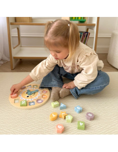 TOOKY TOY Laikrodis Medinis mokomasis žaislas Mokymasis formuoja laiką 2