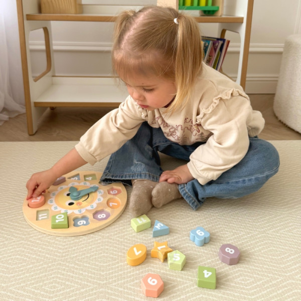 TOOKY TOY Laikrodis Medinis mokomasis žaislas Mokymasis formuoja laiką TOOKY TOY Laikrodis Medinis mokomasis žaislas Mokymasis formuoja laiką
