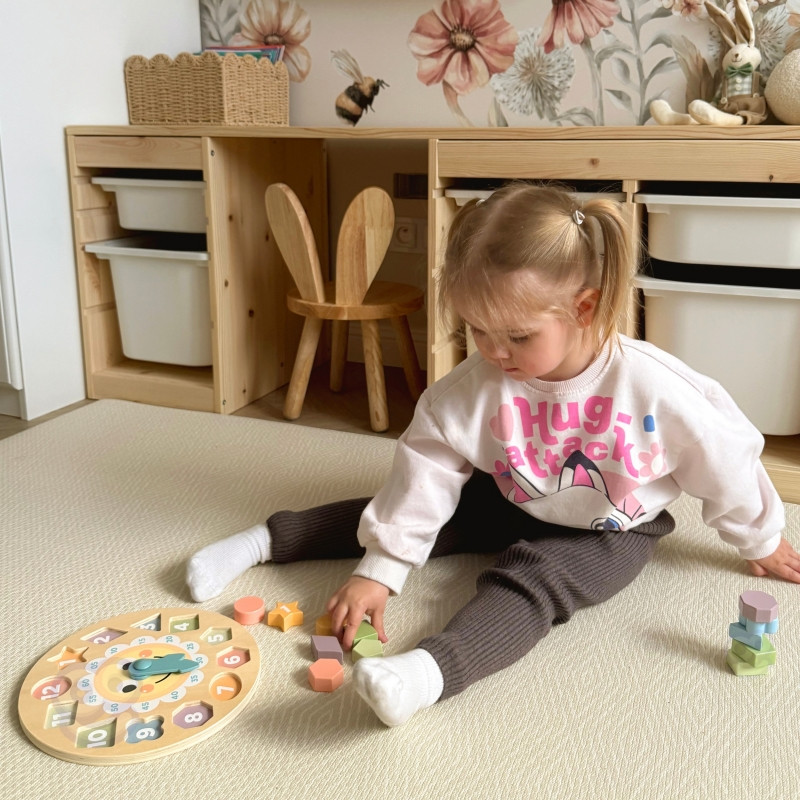 TOOKY TOY Laikrodis Medinis mokomasis žaislas Mokymasis formuoja laiką