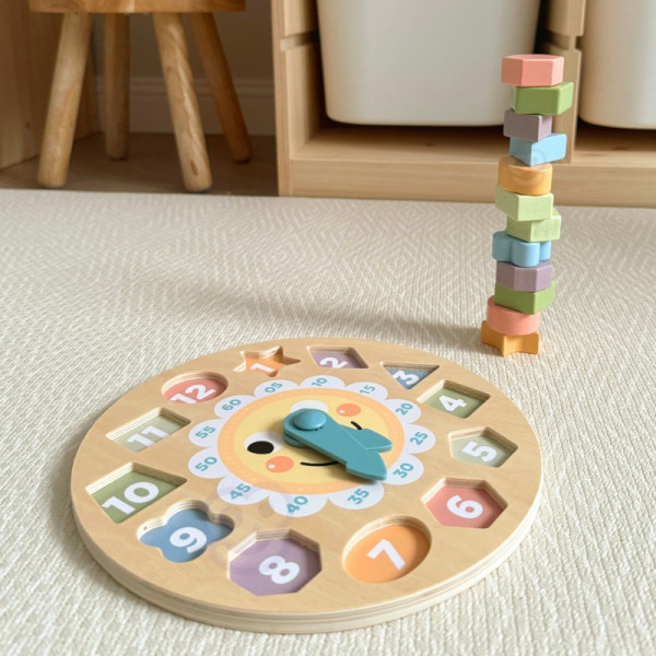 TOOKY TOY Laikrodis Medinis mokomasis žaislas Mokymasis formuoja laiką TOOKY TOY Laikrodis Medinis mokomasis žaislas Mokymasis formuoja laiką