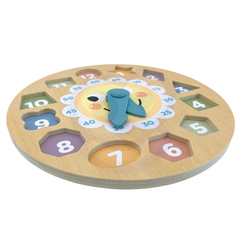 TOOKY TOY Laikrodis Medinis mokomasis žaislas Mokymasis formuoja laiką