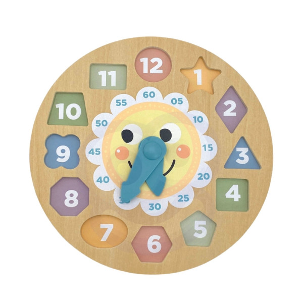 TOOKY TOY Laikrodis Medinis mokomasis žaislas Mokymasis formuoja laiką TOOKY TOY Laikrodis Medinis mokomasis žaislas Mokymasis formuoja laiką