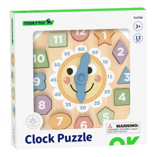 TOOKY TOY Laikrodis Medinis mokomasis žaislas Mokymasis formuoja laiką TOOKY TOY Laikrodis Medinis mokomasis žaislas Mokymasis formuoja laiką