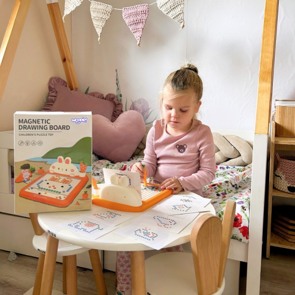 WOOPIE Montessori MagPad magnetinė lenta triušio morkoms piešti