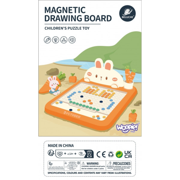 WOOPIE Montessori MagPad magnetinė lenta triušio morkoms piešti