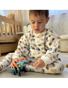 WOOPIE Sukimo dinozaurų rinkinys 3 vnt. Statybinis rinkinys dėžutėje + gręžtuvas ir atsuktuvas 2