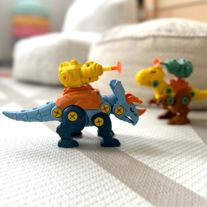 WOOPIE Dinosaurs to Screw 3-Piece Construction Set in a Box + Drill and Screwdriver