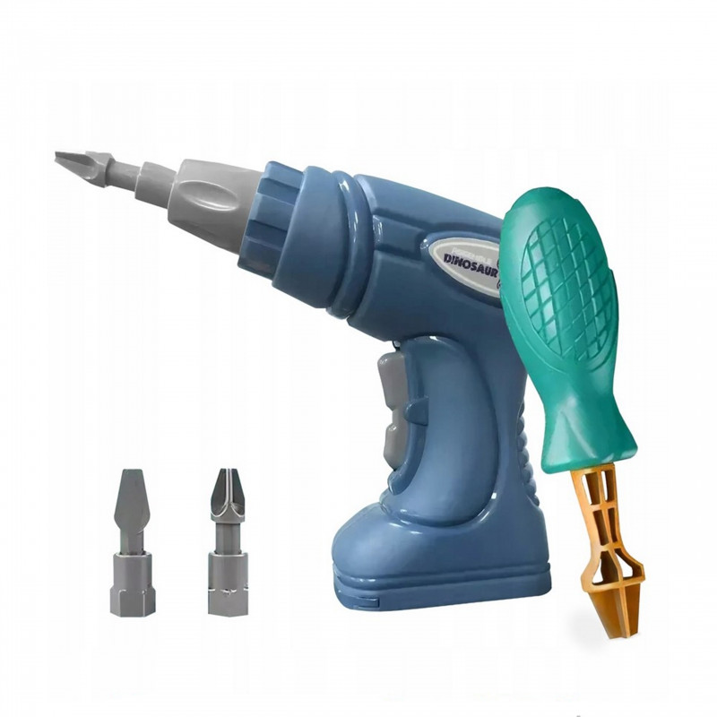 WOOPIE Dinosaurs to Screw 3-Piece Construction Set in a Box + Drill and Screwdriver