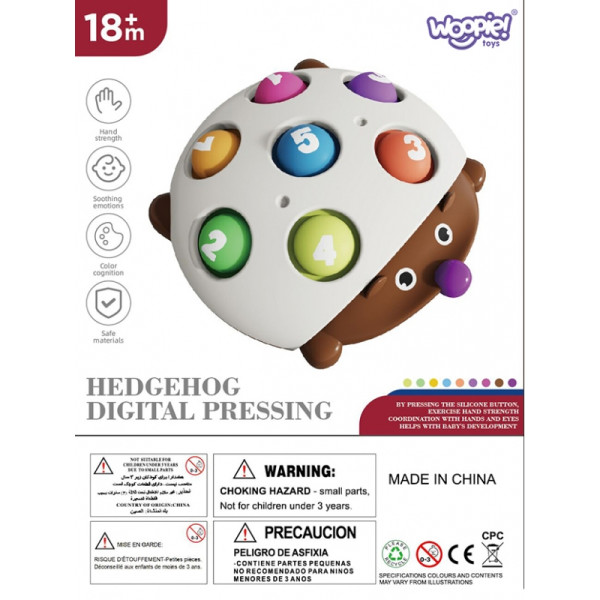 WOOPIE ežiukas Pop-it numeriai Fidget žaislai WOOPIE ežiukas Pop-it numeriai Fidget žaislai