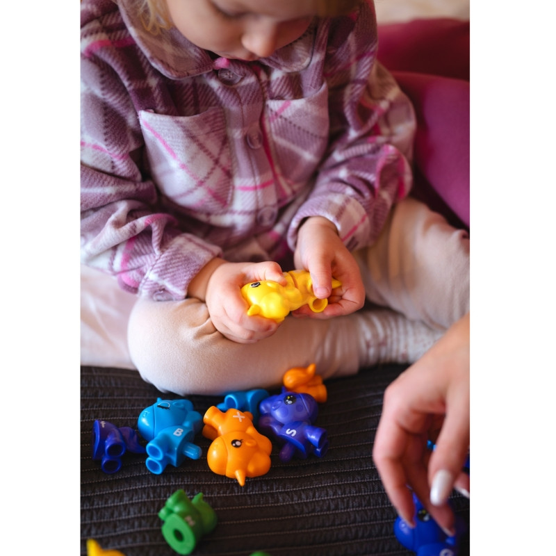 WOOPIE rinkinys Montessori spalvų vienaragio figūrėlių "Match Numbers" lankstymui 13 vnt.