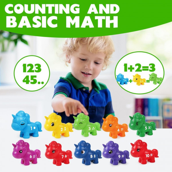 WOOPIE rinkinys Montessori spalvų vienaragio figūrėlių "Match Numbers" lankstymui 13 vnt. WOOPIE rinkinys Montessori spalvų vienaragio figūrėlių "Match Numbers" lankstymui 13 vnt.