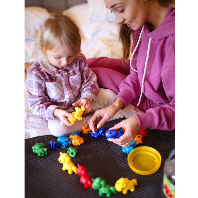 WOOPIE Montessori figūrėlių edukacinis rinkinys vienaragiai sulankstomas "Match the Letters" 13 vnt.