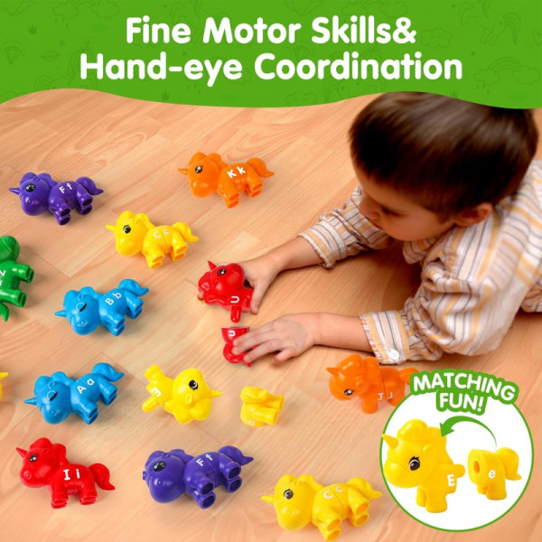 WOOPIE Montessori figūrėlių edukacinis rinkinys vienaragiai sulankstomas "Match the Letters" 13 vnt. WOOPIE Montessori figūrėlių edukacinis rinkinys vienaragiai sulankstomas "Match the Letters" 13 vnt.