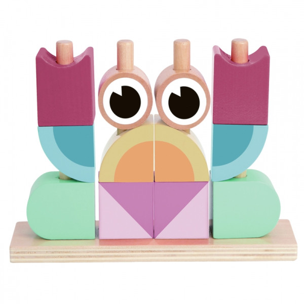 Игрушка TOOKY "Краб" - деревянная головоломка, набор кубиков, пастель