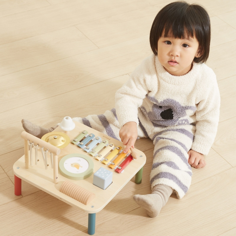 Деревянный обучающий музыкальный сенсорный стол Viga 7 в 1