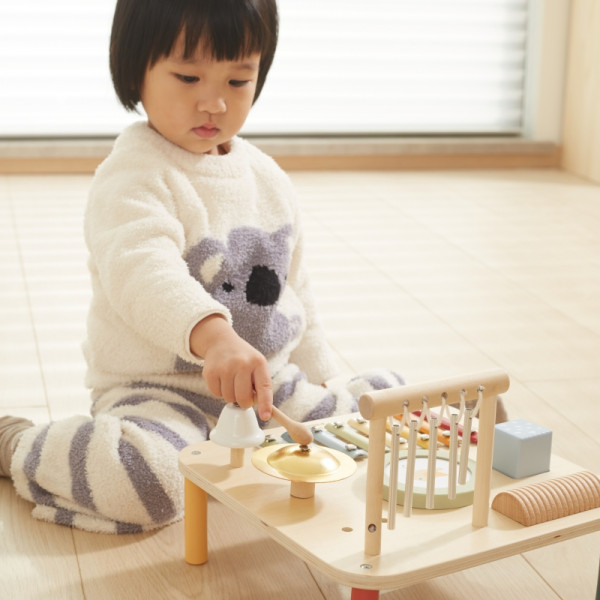 Viga medinis mokomasis muzikinis sensorinis stalas 7in1