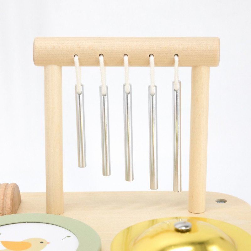 Viga medinis mokomasis muzikinis sensorinis stalas 7in1