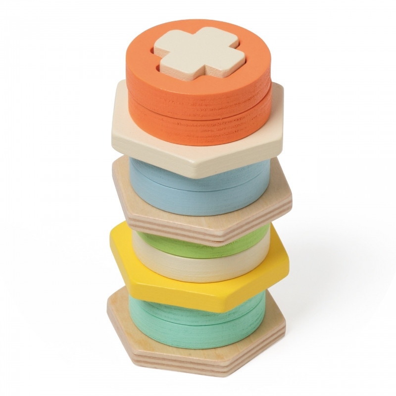 CLASSIC WORLD Sorter Montessori Kształtów i Kolorów Układanka Wieża