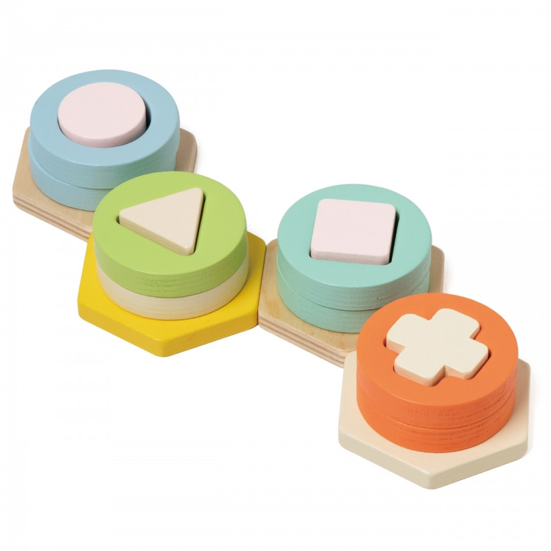 CLASSIC WORLD Sorter Montessori Kształtów i Kolorów Układanka Wieża