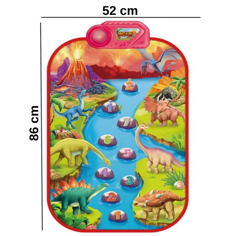 WOOPIE Большой музыкальный коврик для фортепиано XL Динозавры Интерактивный