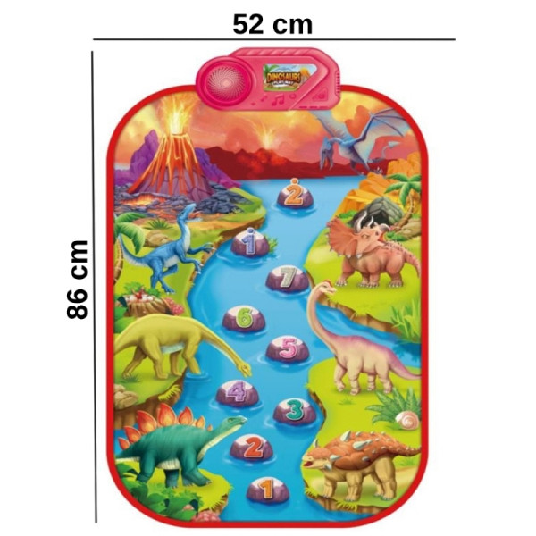 WOOPIE didelis muzikos kilimėlis fortepijonas XL dinozaurai interaktyvus WOOPIE didelis muzikos kilimėlis fortepijonas XL dinozaurai interaktyvus