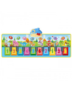 WOOPIE muzikos kilimėlis XXL Dinusie 2in1 fortepijonas 8 melodijos 110cm 2