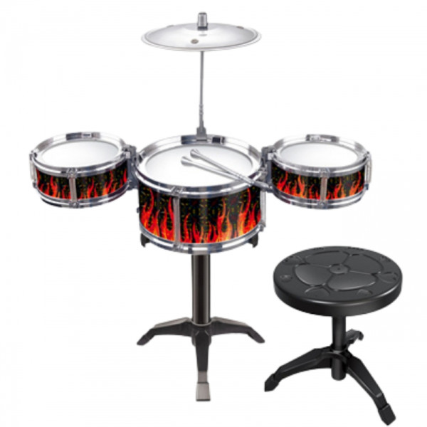 WOOPIE Образовательная перкуссия для детей: 3 барабана, 1 тарелка + стульчик