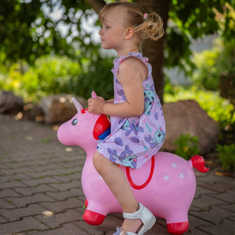 WOOPIE guminis šokliukas rožinis Vienaragis, su pompa