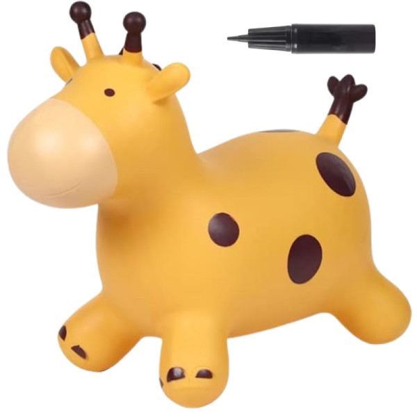 WOOPIE pripučiamas guminis šokliukas Žirafa, su pompa