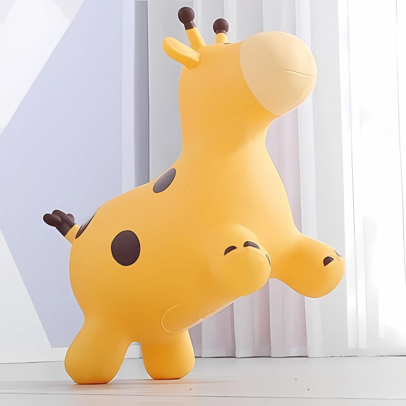 WOOPIE pripučiamas guminis šokliukas Žirafa, su pompa