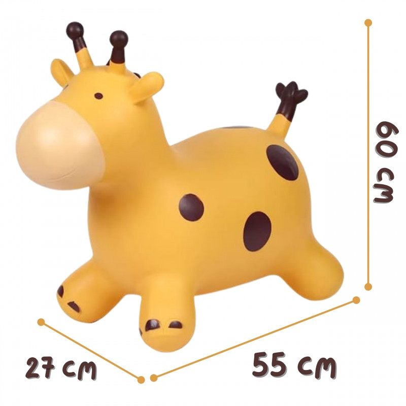 WOOPIE pripučiamas guminis šokliukas Žirafa, su pompa