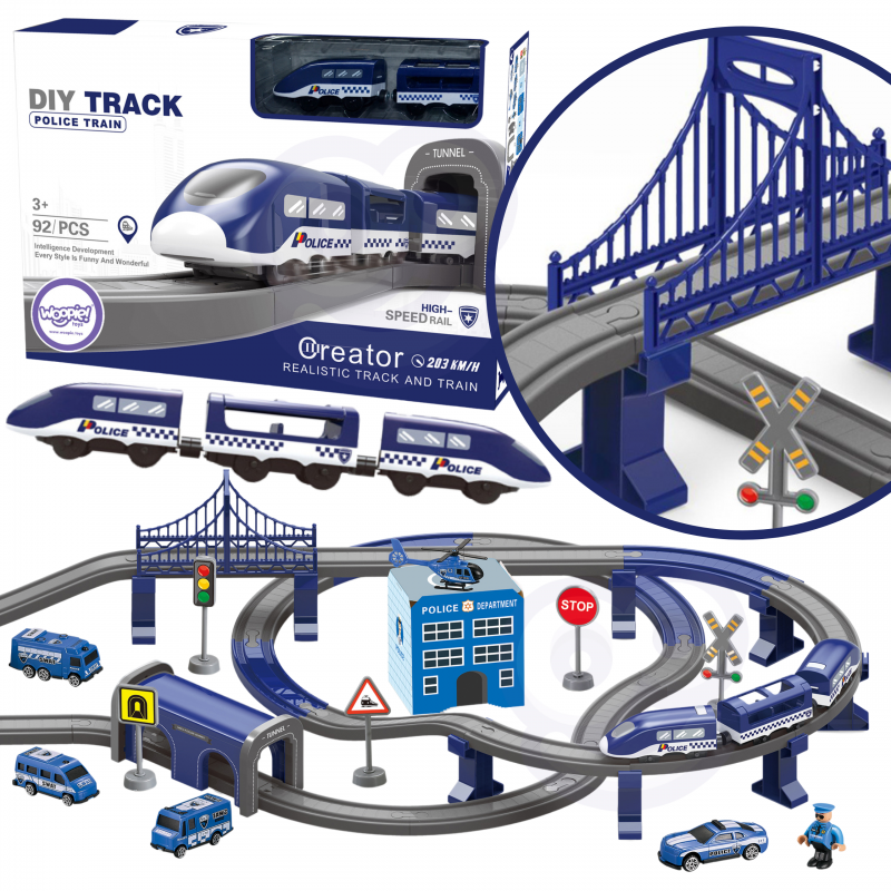 WOOPIE elektrinis geležinkelio vagonas trasos policijos nuovados sraigtasparnių vagonai 92 vnt.
