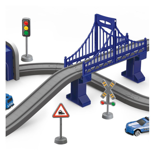 WOOPIE Электропоезд Вагончик Полицейский участок Вертолет Машины 92 шт.