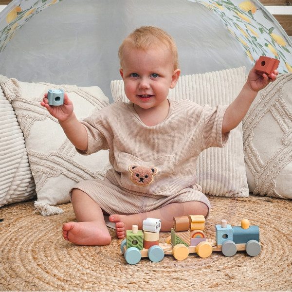 TOOKY TOY medinis traukinys su gyvūnų blokais Montessori dėlionė TOOKY TOY medinis traukinys su gyvūnų blokais Montessori dėlionė