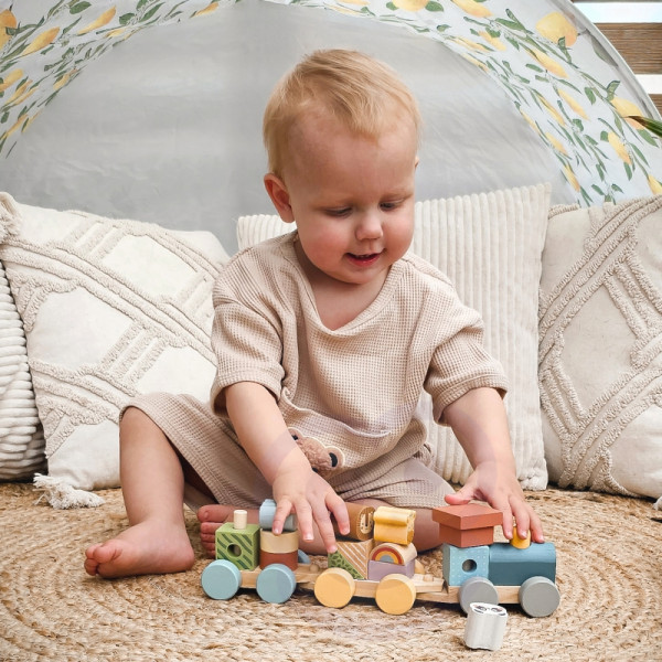 TOOKY TOY medinis traukinys su gyvūnų blokais Montessori dėlionė TOOKY TOY medinis traukinys su gyvūnų blokais Montessori dėlionė