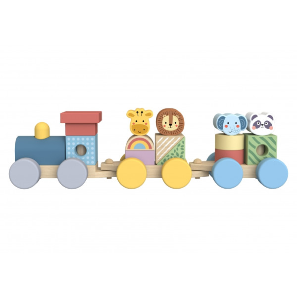 TOOKY TOY medinis traukinys su gyvūnų blokais Montessori dėlionė TOOKY TOY medinis traukinys su gyvūnų blokais Montessori dėlionė