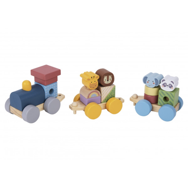 TOOKY TOY medinis traukinys su gyvūnų blokais Montessori dėlionė TOOKY TOY medinis traukinys su gyvūnų blokais Montessori dėlionė