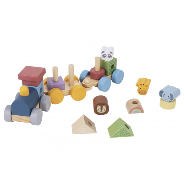 TOOKY TOY medinis traukinys su gyvūnų blokais Montessori dėlionė TOOKY TOY medinis traukinys su gyvūnų blokais Montessori dėlionė
