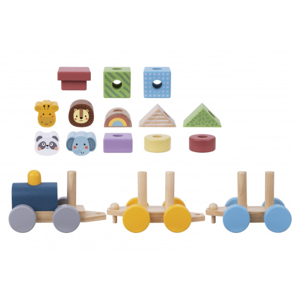 TOOKY TOY medinis traukinys su gyvūnų blokais Montessori dėlionė TOOKY TOY medinis traukinys su gyvūnų blokais Montessori dėlionė