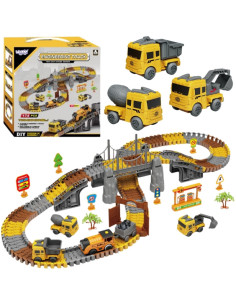 WOOPIE Car Track XXL elektrinio geležinkelio statybvietė 174 vnt.