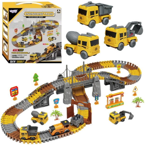 WOOPIE Car Track XXL elektrinio geležinkelio statybvietė 174 vnt. WOOPIE Car Track XXL elektrinio geležinkelio statybvietė 174 vnt.