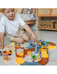 WOOPIE Car Track XXL elektrinio geležinkelio statybvietė 174 vnt. 2