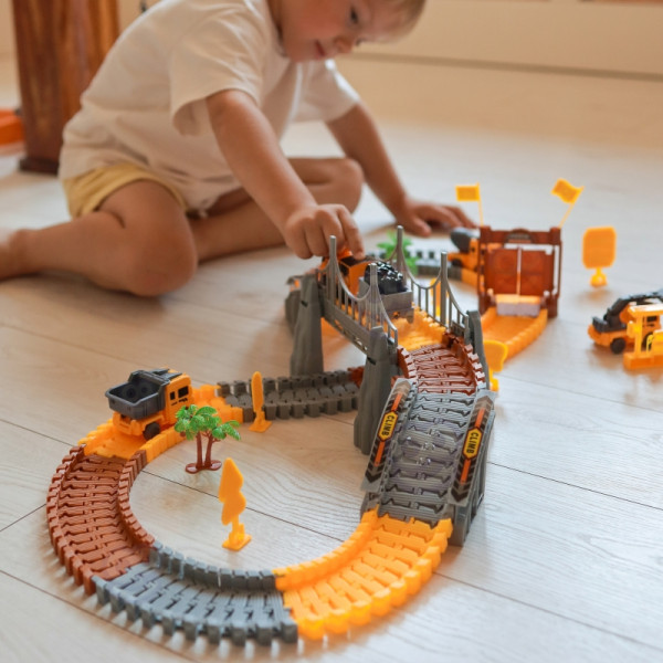 WOOPIE Car Track XXL elektrinio geležinkelio statybvietė 174 vnt. WOOPIE Car Track XXL elektrinio geležinkelio statybvietė 174 vnt.