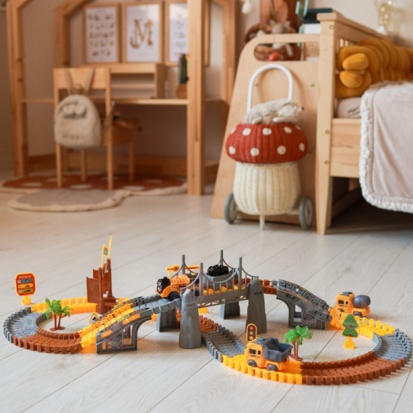 WOOPIE Car Track XXL elektrinio geležinkelio statybvietė 174 vnt. WOOPIE Car Track XXL elektrinio geležinkelio statybvietė 174 vnt.