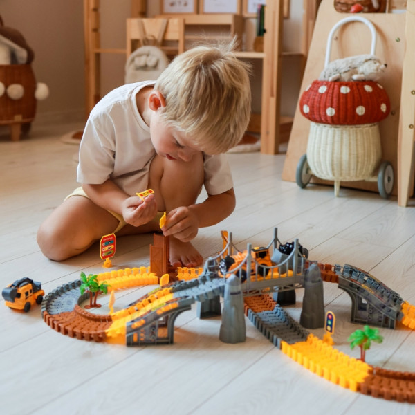 WOOPIE Car Track XXL elektrinio geležinkelio statybvietė 174 vnt. WOOPIE Car Track XXL elektrinio geležinkelio statybvietė 174 vnt.