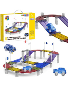 WOOPIE Magnetinė lenktyninių automobilių trasa + automobilis 137 vnt.