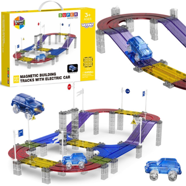WOOPIE Magnetinė lenktyninių automobilių trasa + automobilis 137 vnt. WOOPIE Magnetinė lenktyninių automobilių trasa + automobilis 137 vnt.