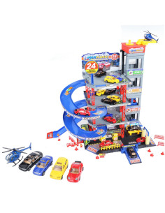 WOOPIE Wielopoziomowy Parking Garaż Myjnia Auta Helikopter + Akc.