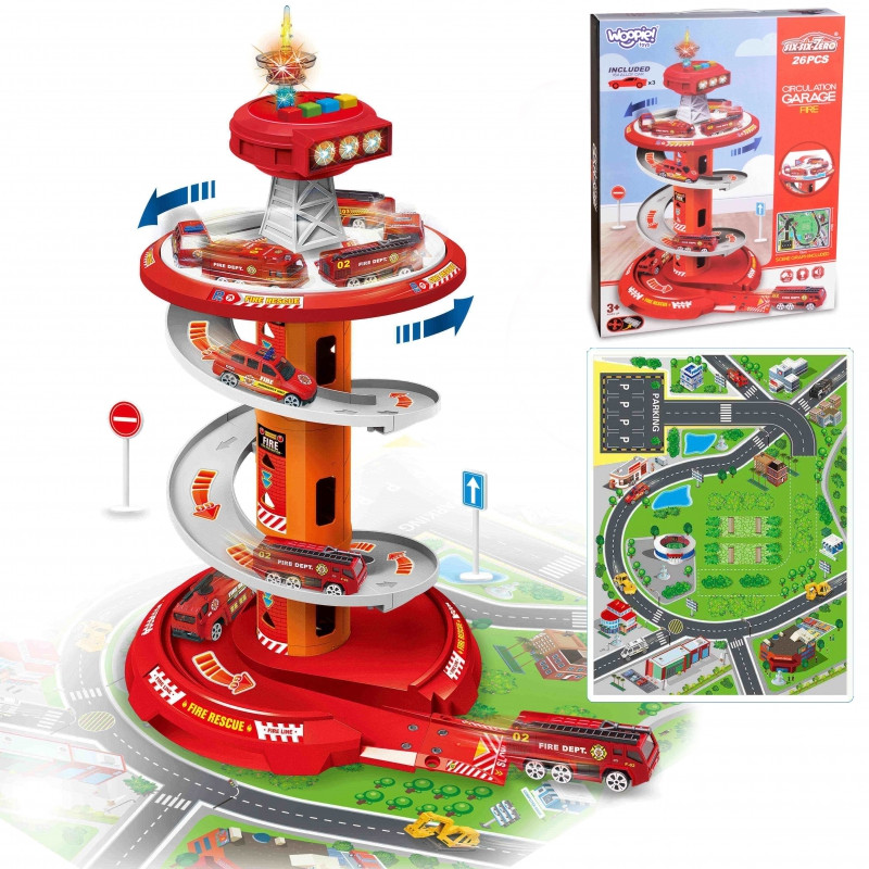 WOOPIE Track spiralinis garažas žaisliniams automobiliams 3 vnt.